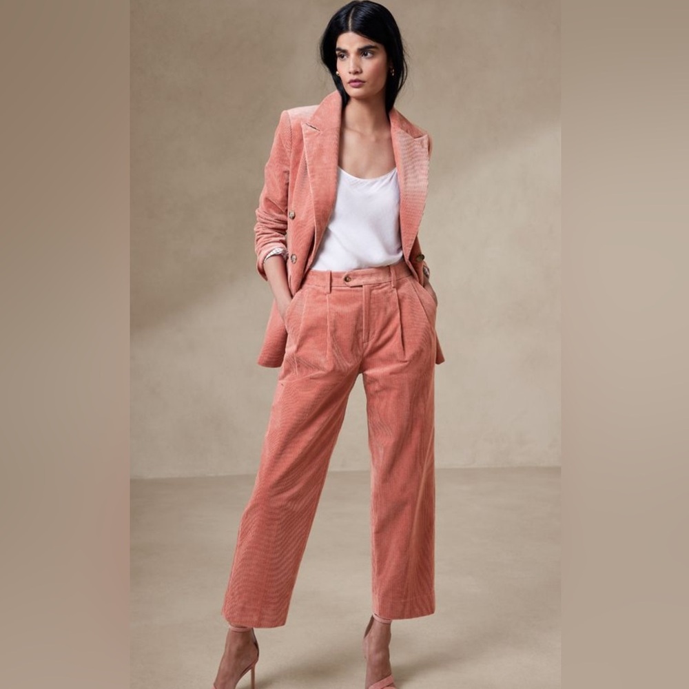 Banana Republic 🍌 Rivoli Pleated Corduroy Pant Velvety Pink - 18 Regular